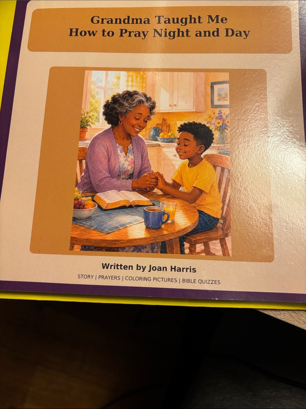Grandma Taught Me How to Pray Night and Day by Joan Harris - Purple/Yellow